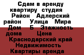 Сдам в аренду квартиру (студия)  › Район ­ Адлерский район  › Улица ­ Мира  › Дом ­ 9Б › Этажность дома ­ 5 › Цена ­ 35 000 - Краснодарский край Недвижимость » Квартиры аренда   